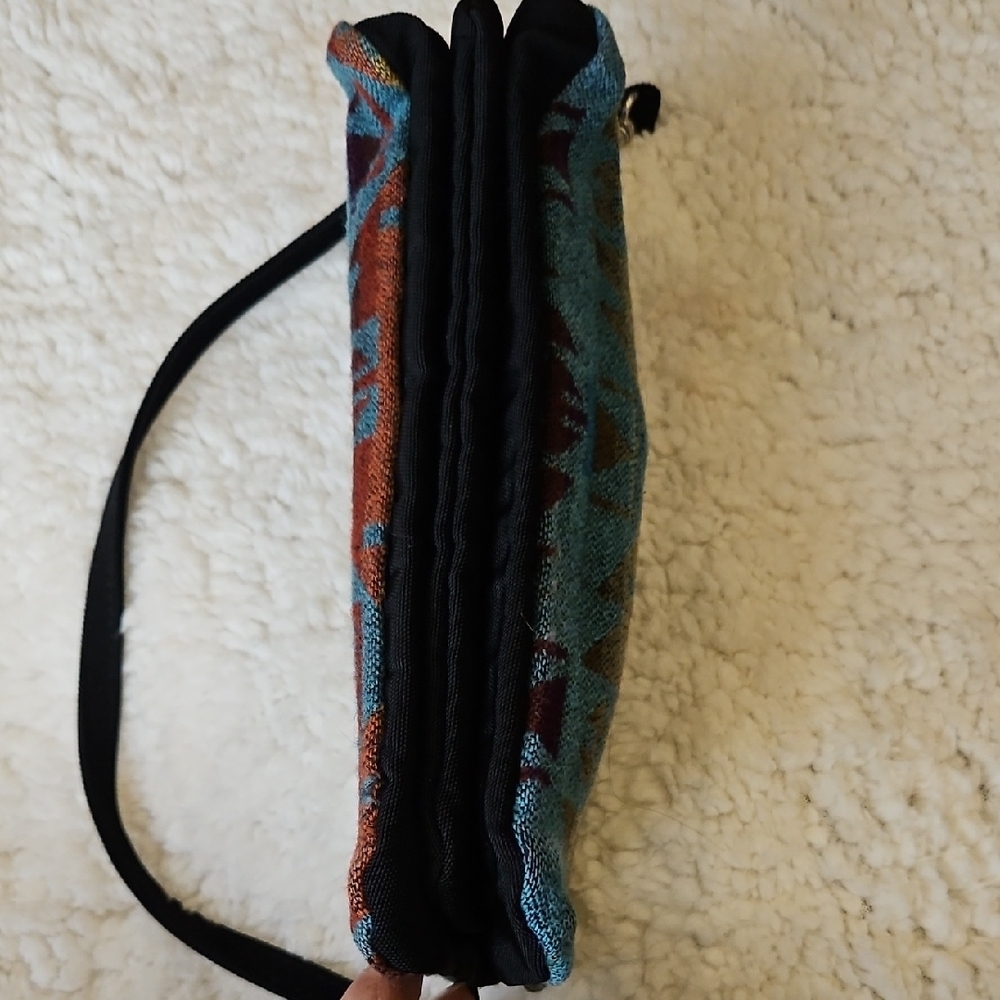 Pendleton Turquoise And Red Patterned Shoulder Bag - image 5